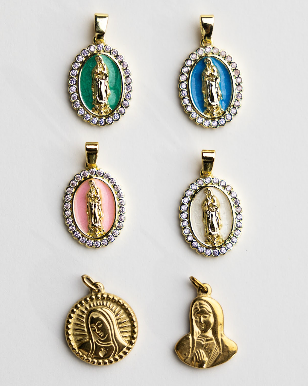 Religious medal charm options for custom Christian wrap rosary bracelet