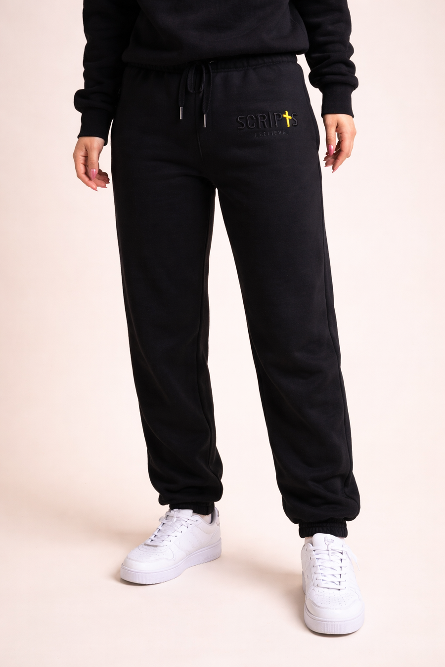 Christian premium heavyweight fleece sweatpants - cuff detail close-up
