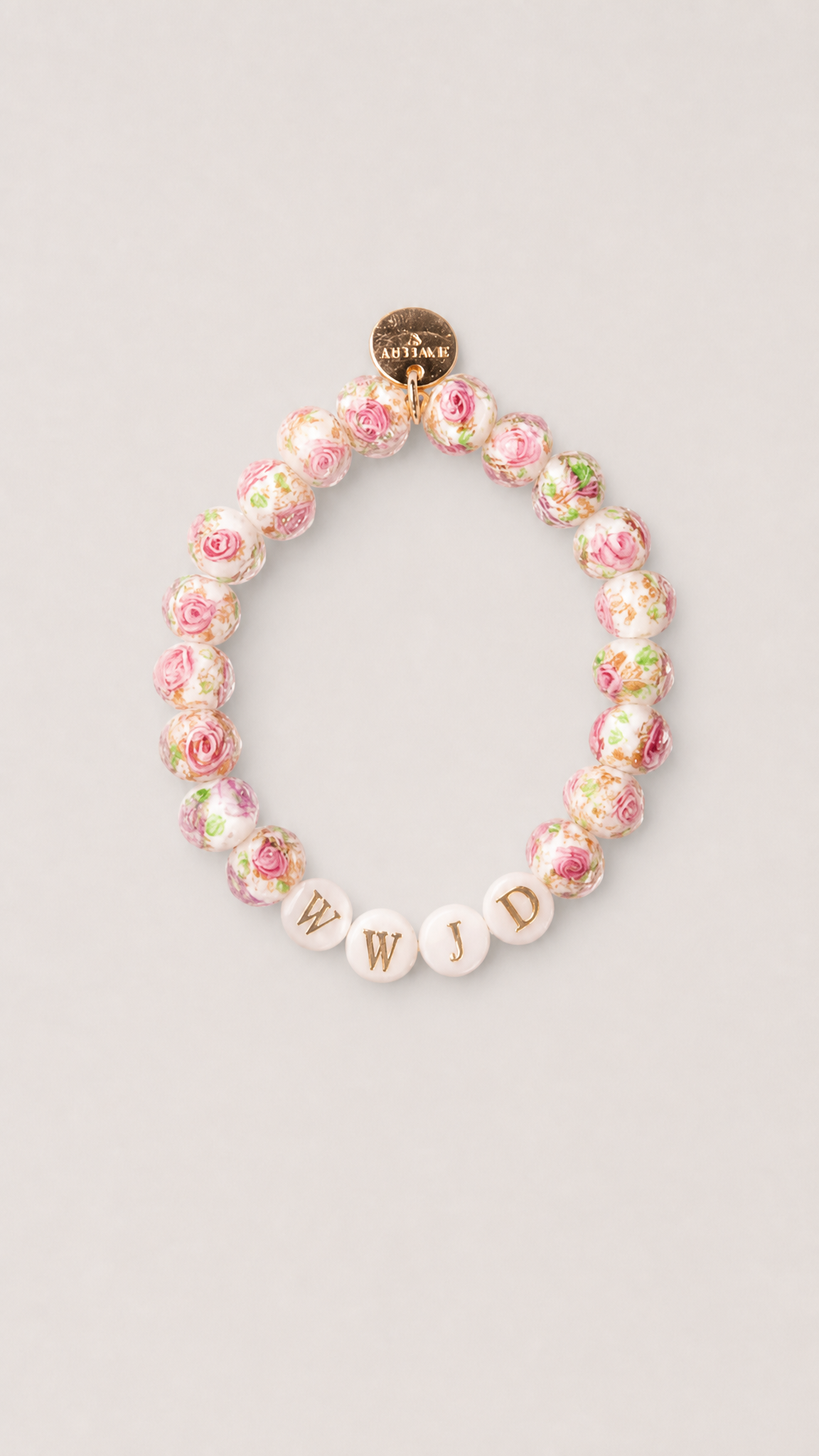 White Rose Light of Faith WWJD Christian bracelet - styled product photo