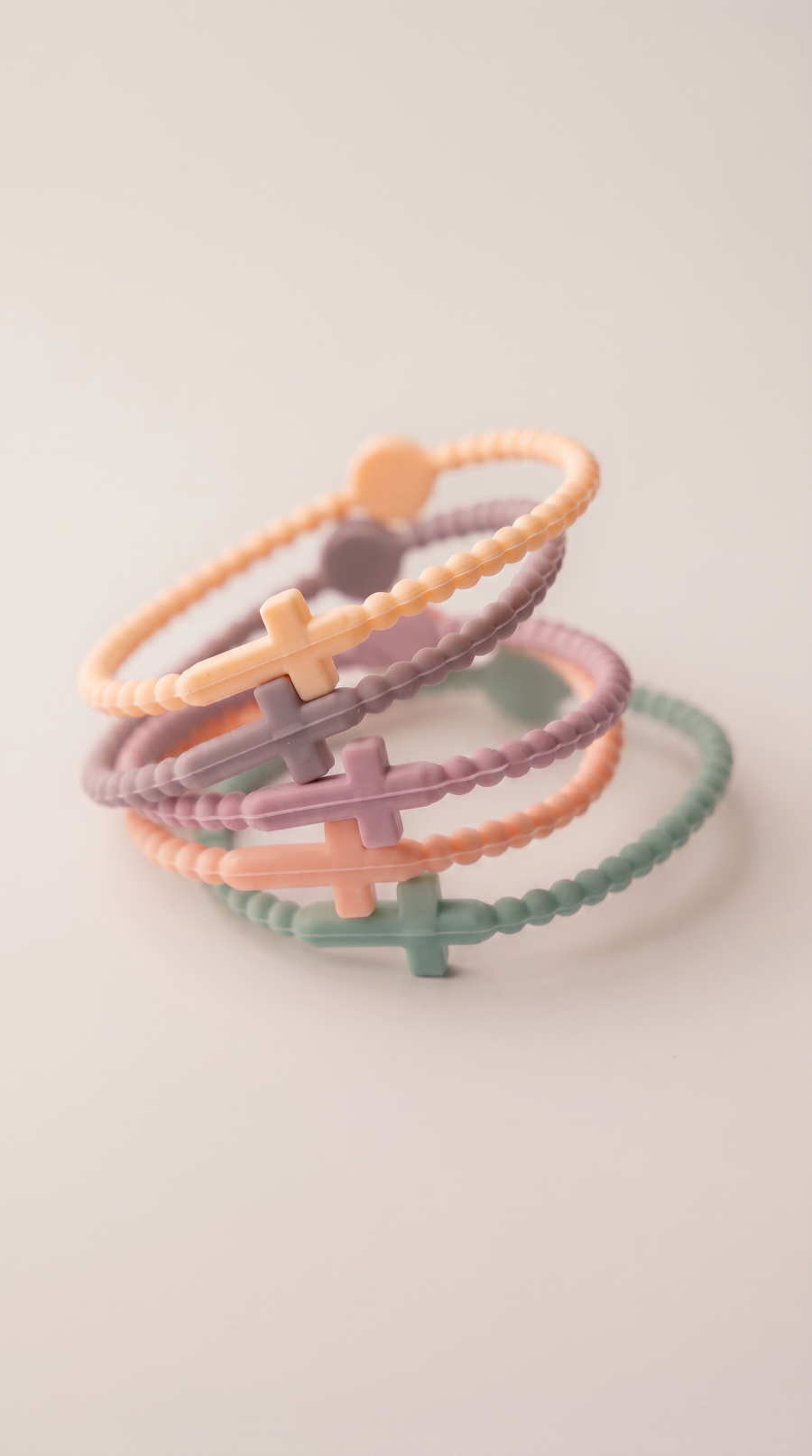 Pastel Faith Christian silicone bracelet - styled product photo