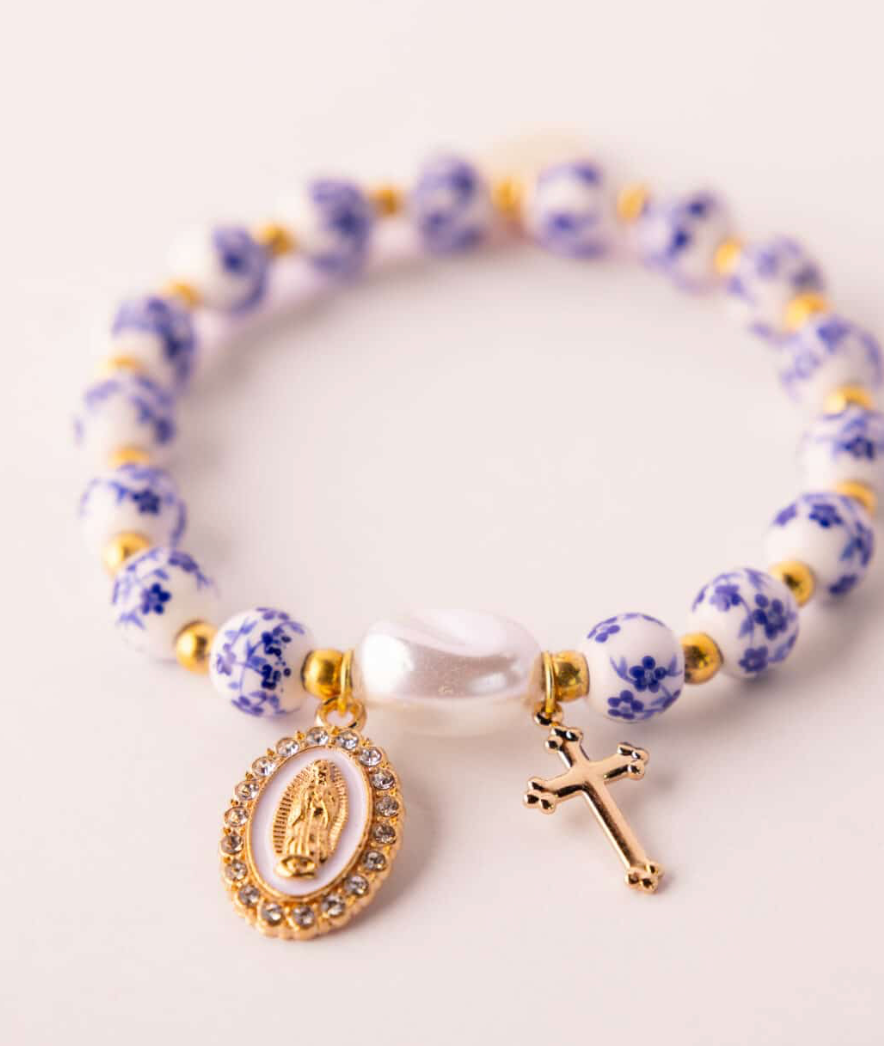 Heaven's Grace bracelet - close-up of beads and charm