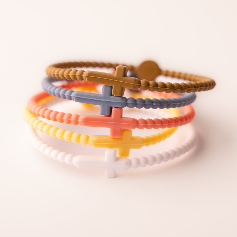 Sunrise Faith silicone bracelets with cross charms