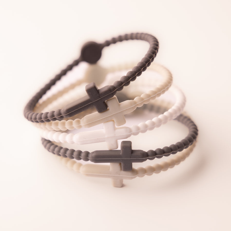 Midnight Faith silicone bracelets with cross charms