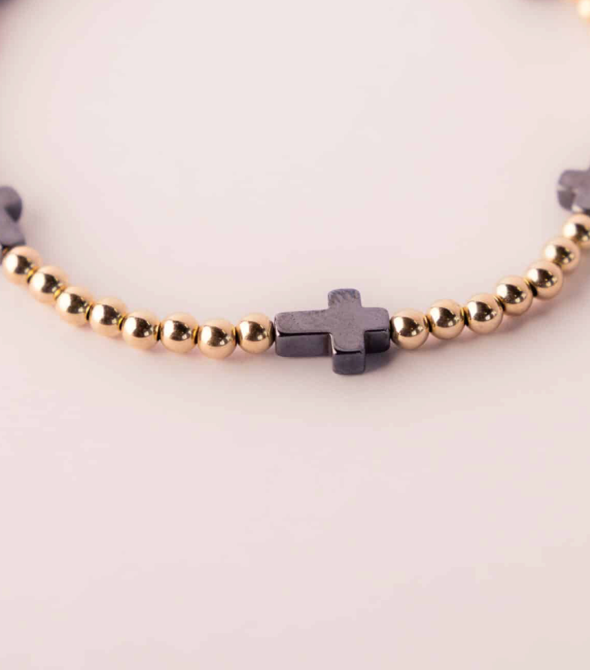 John 3:16 gold Christian bracelet with cross charm