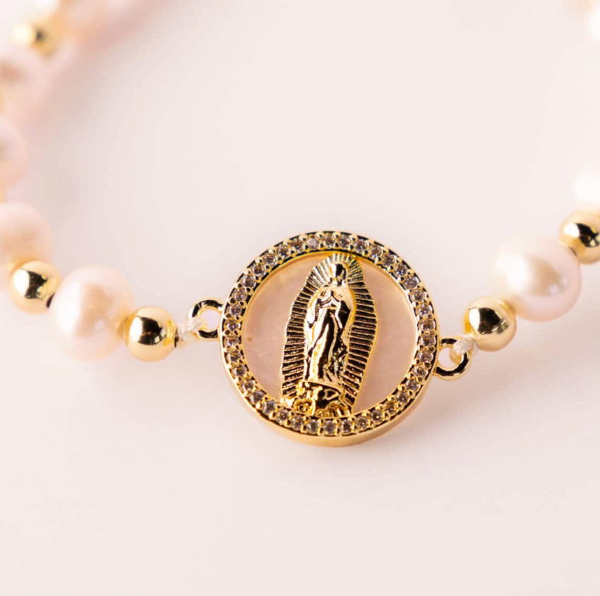 Pure Grace bracelet - close-up of beads and charm