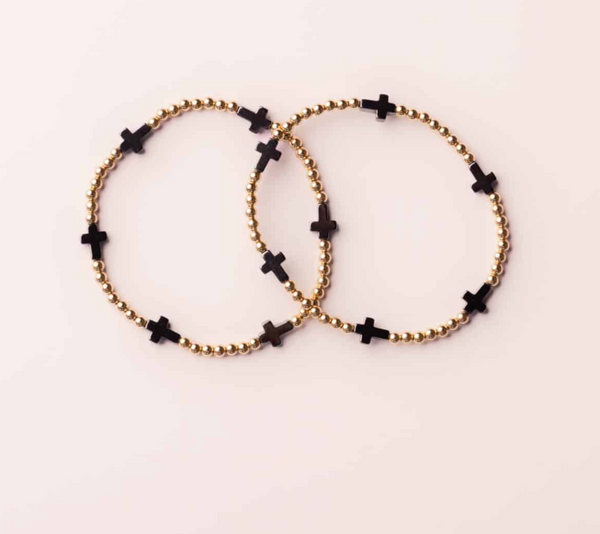 John 3:16 gold bracelet with cross - product detail