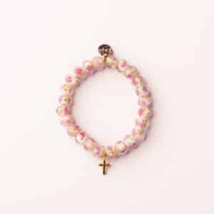 White Rose Light of Faith w/ Cross Bracelet