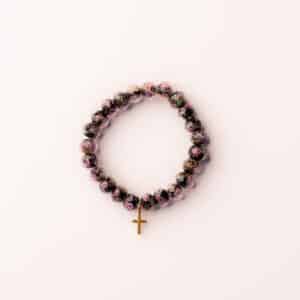 Black Rose Midnight Scripture w/ Cross Bracelet